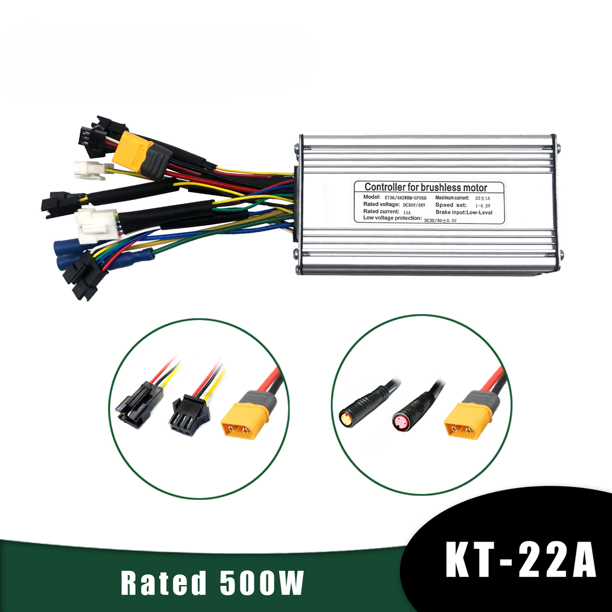 E-Bike Controller 36V 48V 350-750W 22A LCD Motor Controller with