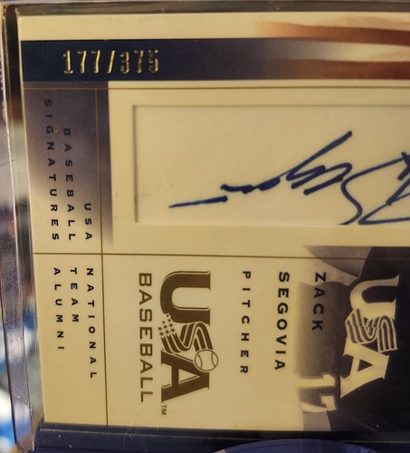 2002 Upper Deck USA Baseball Signatures Zack Segovia Auto 177/375 - Picture 3 of 5