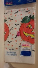 Vintage 1992 Party Creation Paper Tablecover 54"X96" Halloween Fall Made in USA