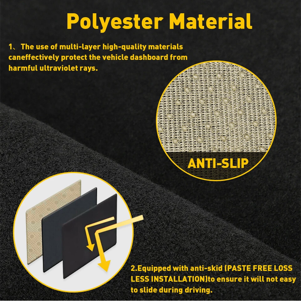 Cubierta de tablero para camioneta Chevrolet S10 1998-2004 alfombrilla tablero almohadilla negro Foto 2 de 4