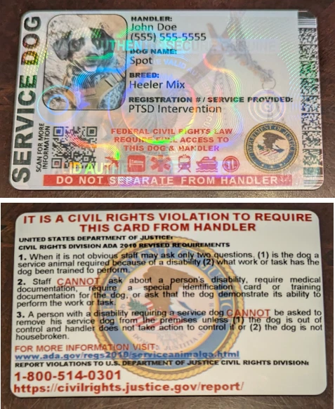 SERVICE DOG ID CARD HOLOGRAPHIC -  DUAL SIDED CUSTOMIZABLE PHYSICAL & DIGITAL LJ - Image 2 of 4