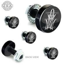 5 Black Aluminum Motorcycle Windshield Bolt Kit -  WHITE PINSTRIPE - 030