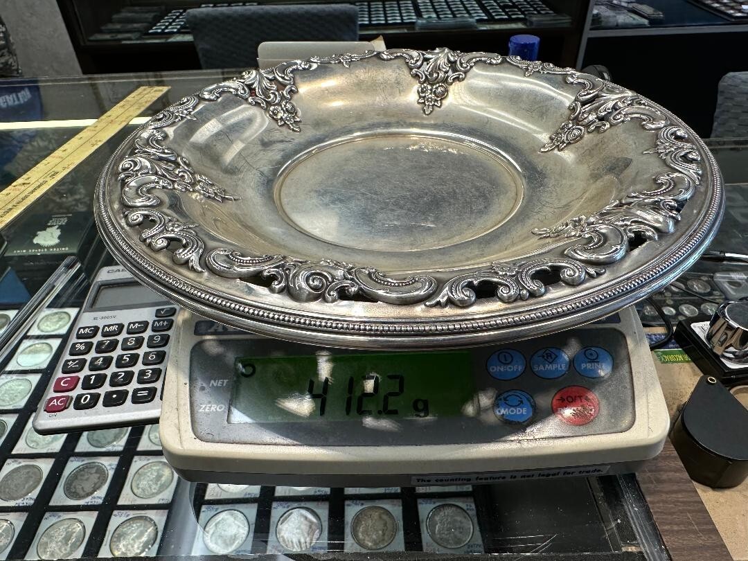Wallace Sterling 925 Grande Baroque Bowl ~ 4850-9 ~ 412 Wallace Sterling 925 Grande Baroque Bowl ~ 4850-9 ~ 412