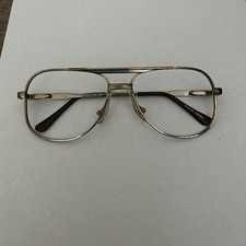Vtg NOS Double Bridge Cougar Aviator Bronze Color Eyeglass Frames 58-18-145