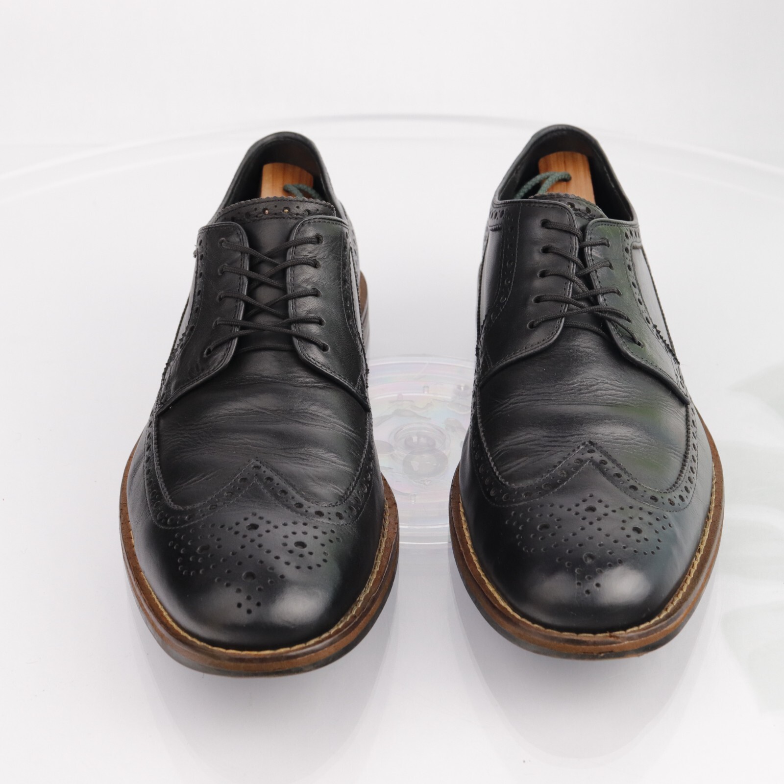 SAOLA Cole Haan Mens Oxford Size 12 M Wingtip Black Leather Brogue Derby Dress Shoe