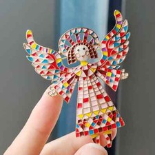 Women Alloy Brooch Angel Girl Wings Badge Unisex Accessories Suit Pins Jewelry