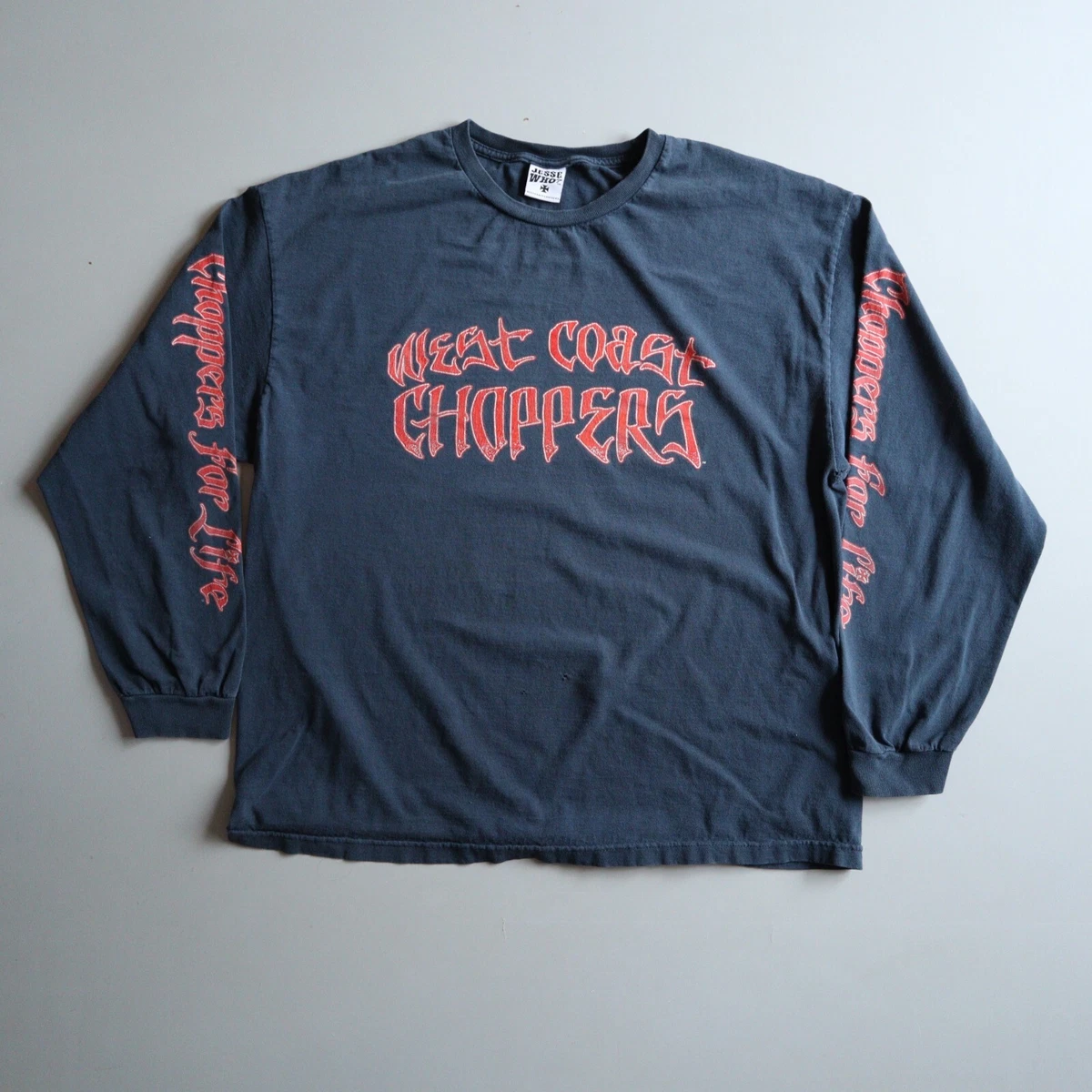 Vtg West Coast Choppers Shirt Adult XXL Blue Long Sleeve Mens 2XL Jesse Who