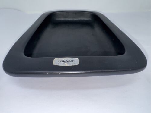 Vintage Haeger USA Pottery 13" Rectangular Black Tray Platter Serving Dish MCM - Picture 2 of 10