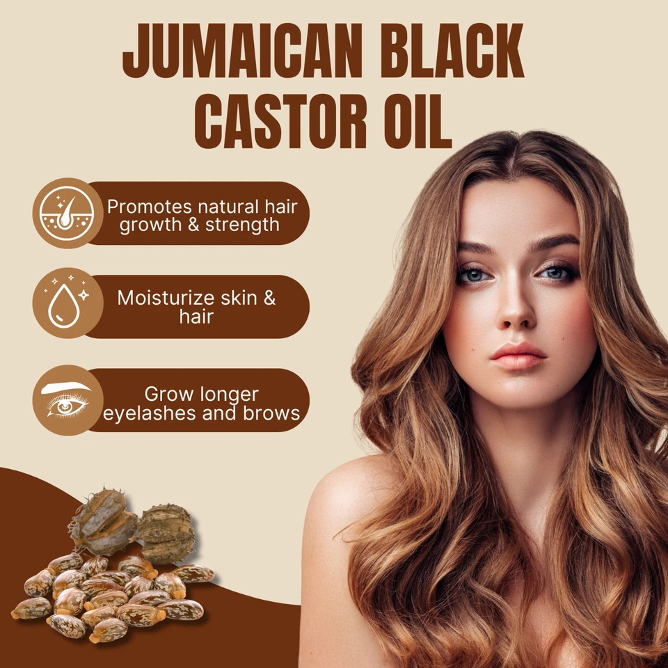 Aceite de ricino negro jamaicano Comfort Ope 8 oz - 100 % puro para cabello, pestañas y piel Foto 2 de 4