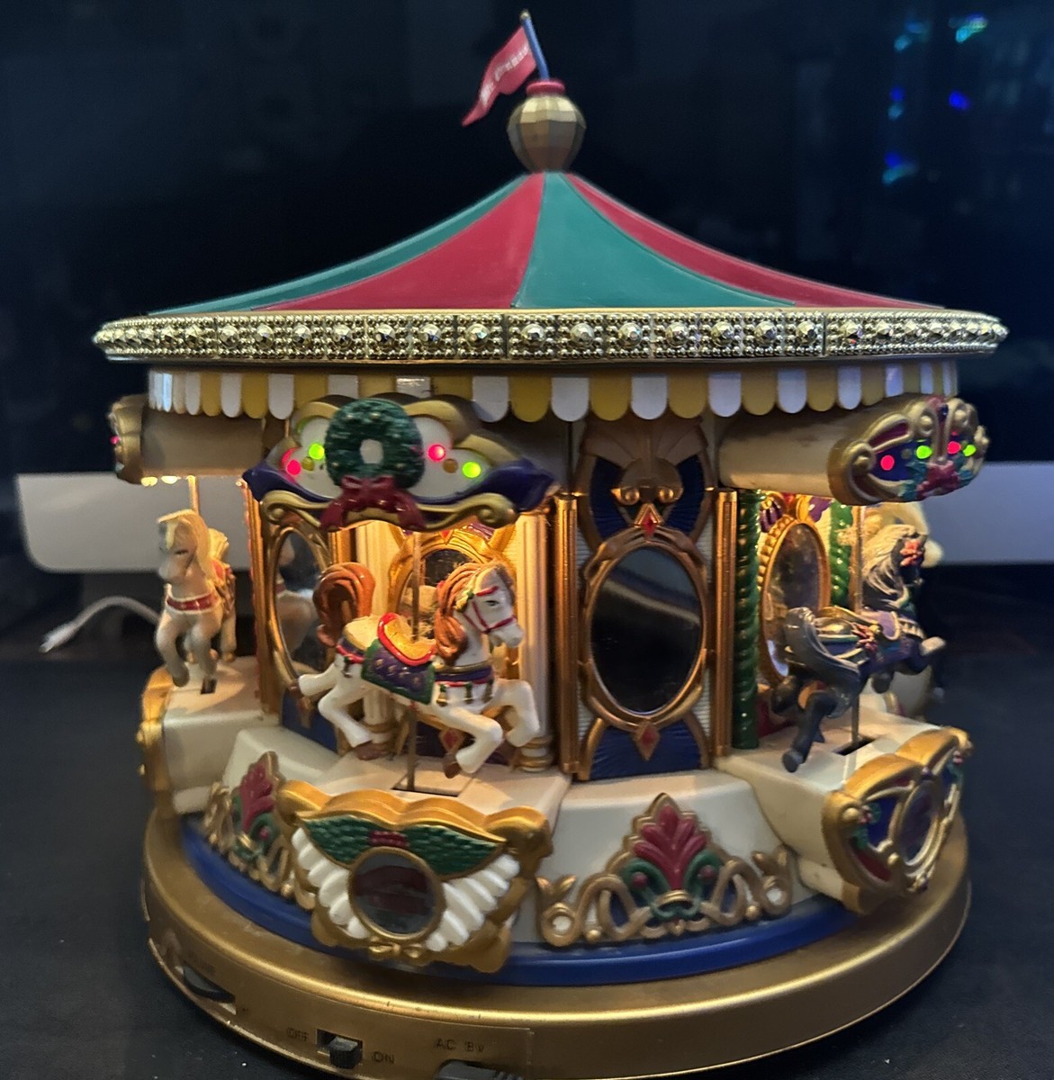 Mr. Christmas ANIMATED MUSIC BOX オルゴール Mr Christmas Animated 1994 Holiday Carousel Merry Go Round Musical