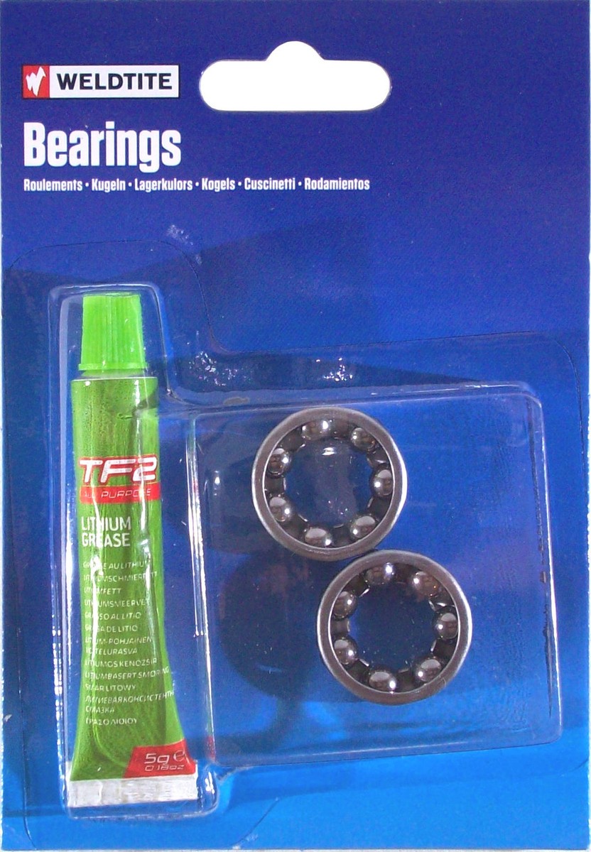 Weldtite WEL6182 - Coppia Di Cuscinetti Sostitutivi Per Rodini Bicicletta Posteriore Da 1/4 Di Pollice E Grasso, Argento - Foto 2