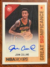 2017-18 John Collins NBA Hoops Basketball Great Significance Rookie Auto #GS-JCL