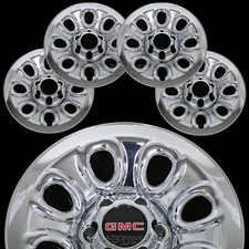 Set of 4 GMC 1500 6 Lug 17" Chrome Wheel Skins Rim Simulators Hub Caps Covers