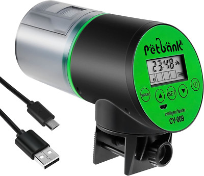 Petbank Fischfutterautomat - Wiederaufladbarer Timer Auto Fischfutterautomat mit USB Fo