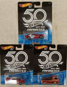 2018 HOT WHEELS 50th Anniversaire Favoris série diecast cars 1:64 real riders