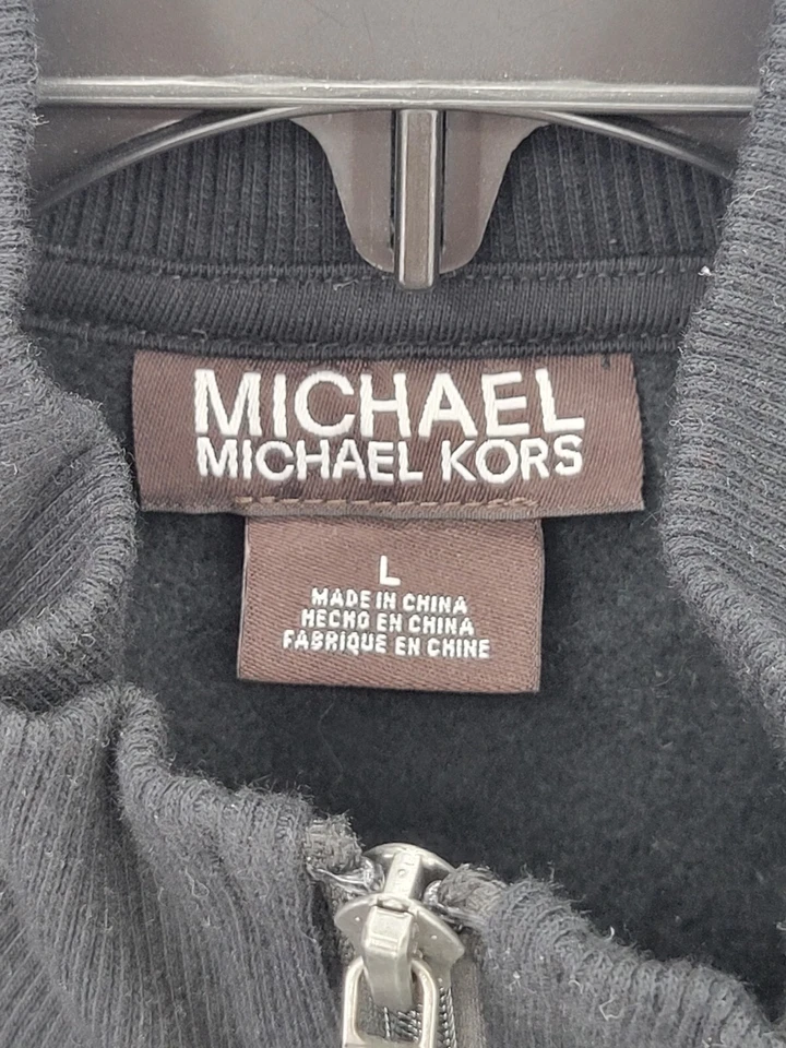 Chaleco Michael Kors Para Hombres Grande Negro Mixto Medios Cremallera Cuello Simulado Prendas Exteriores Foto 3 de 4