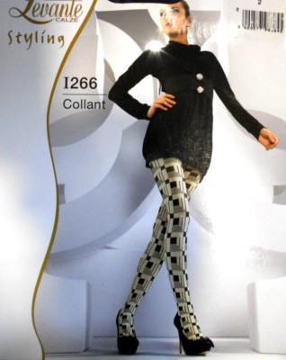 Levante Muster Strumpfhose Model I 266  50 DEN Größe M Farbe Avorio -Black