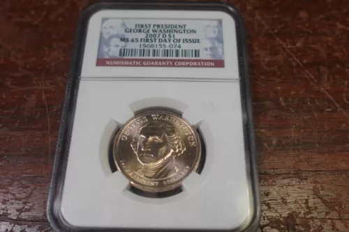 MS65 2007-P George Washington Presidential Dollar First Day Issue NGC