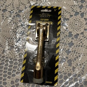 5" Brass Finish Flip Down Door Holder