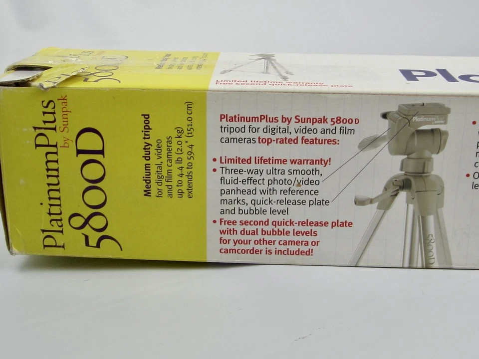 58OOD Sunpack Platinum Plus Camera Tripod 59.4" - Image 2 of 4