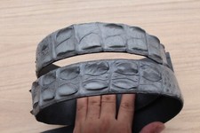 Gray Genuine CROC Leather SKIN Men's Belt - W 1.5"