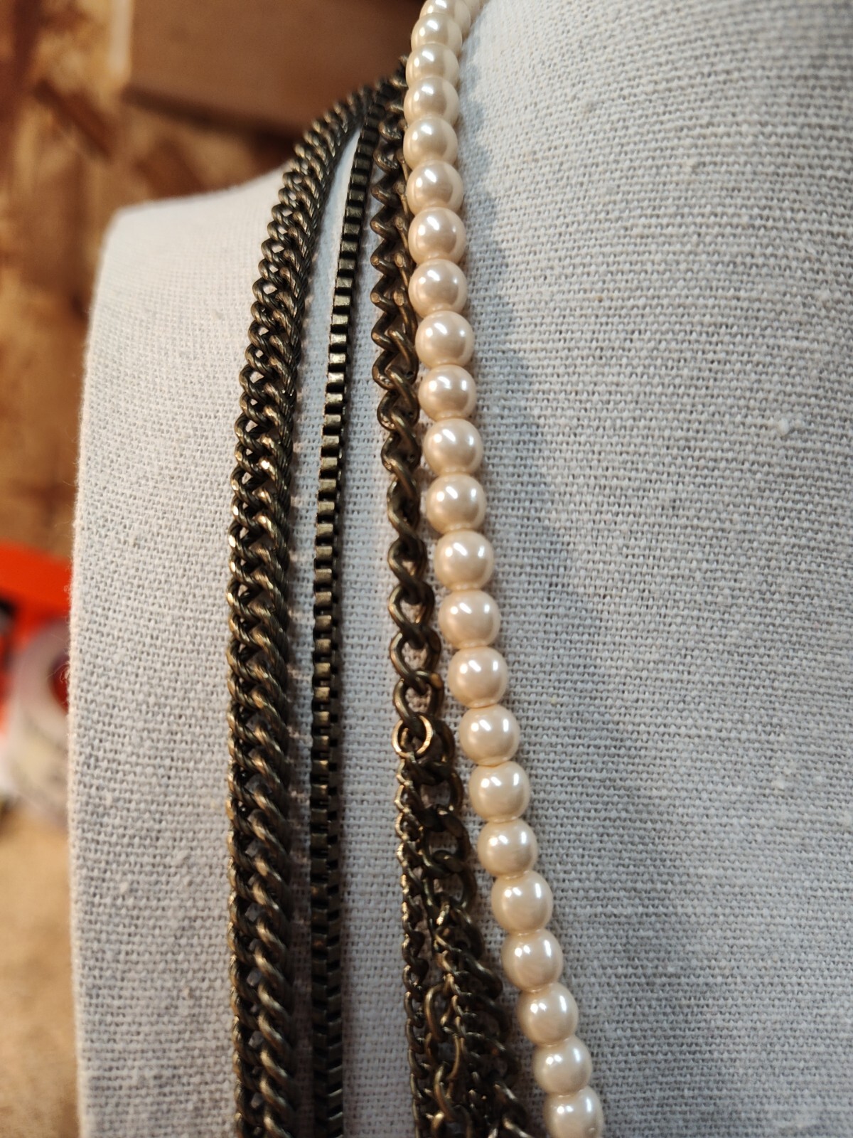 18" Multi Layer Necklace, Multiple Chain Styles A… - image 5