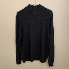 Croft  Barrow Large Mens Extra Soft Sweater Grey Knit Pullover Jacket NEW