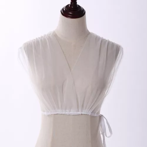 Women Victorian Chemisette with Tape V Neck Crop Tops for Regency Empire Dress