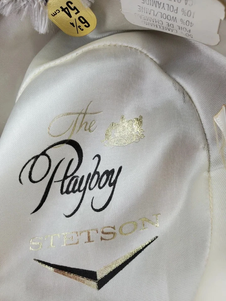 Sombrero Stetson Fedora Para Hombres 6 3/4 Gorra Ajustada Lana Tostada Camello Playboy De Colección Años 80 90 Foto 3 de 4