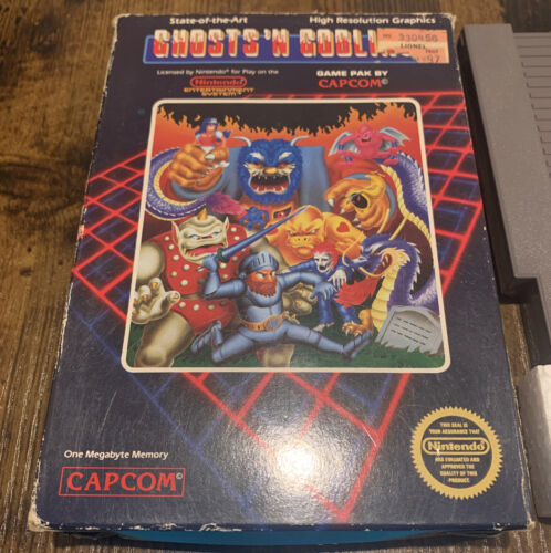 NES Nintendo Ghosts 'N Goblins Complete in Box 5 screw variant Tested Guaranteed - Picture 2 of 14