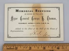 1870 Memorial Service Ticket For Civil War General George H Thomas in U.S. House
