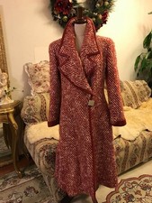 Rare genuine CHANEL coat genuine leather tweed long trench 38 matelasse