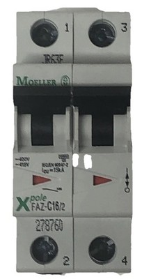 Moeller FAZ-C16/2 Circuit Breaker, 16A C 15KA 2 Pol; 278760