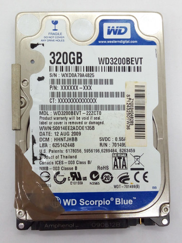 WESTERN DIGITAL *WD3200BEVT-22ZCT0* 320GB* SATA HDD Notebook 2,5 Zoll #NFP1776