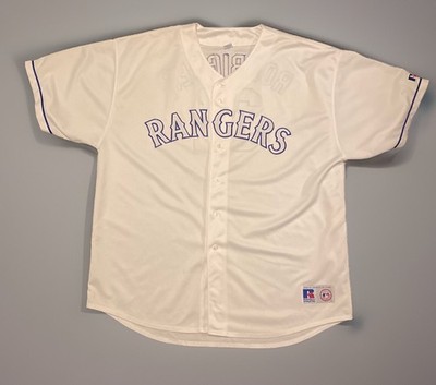 VINTAGE 4XL RUSSELL ATHLETIC ‘ALEX RODRIGUEZ’ TEXAS RANGERS STITCHED  JERSEY!!