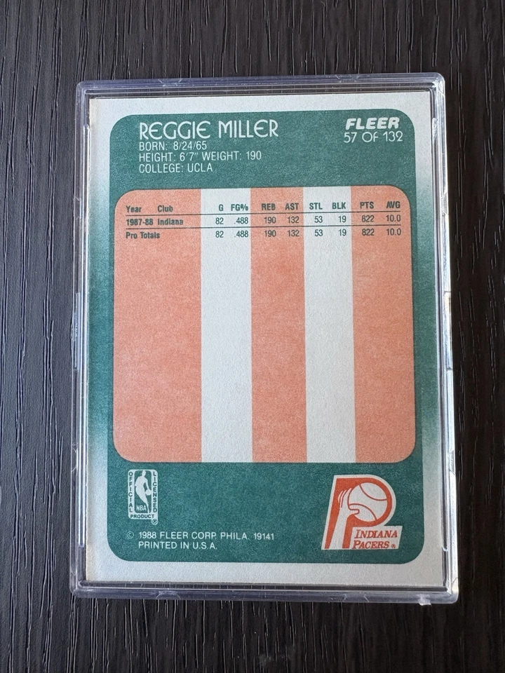 Fleer Reggie Miller 1988 Foto 3 de 4
