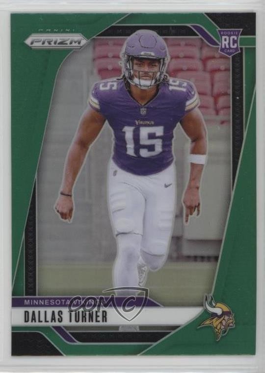 2024 Panini Prizm Rookies Green Prizm Dallas Turner #324 Rookie RC 19yg