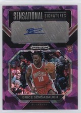 2023-24 Panini Prizm Draft Picks Purple Ice 38/99 Brice Sensabaugh Auto 1e41