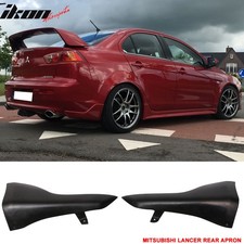 Fits 08-15 Mitsubishi Lancer Rear Bumper Lip Aprons 2pc Unpainted - Pu