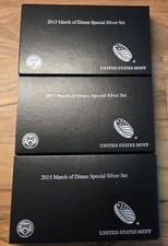Lot of 3 2015 March of Dimes Special Silver Set, BOX and COA Lot of 3 2015 March of Dimes Special Silver Set, BOX and COA