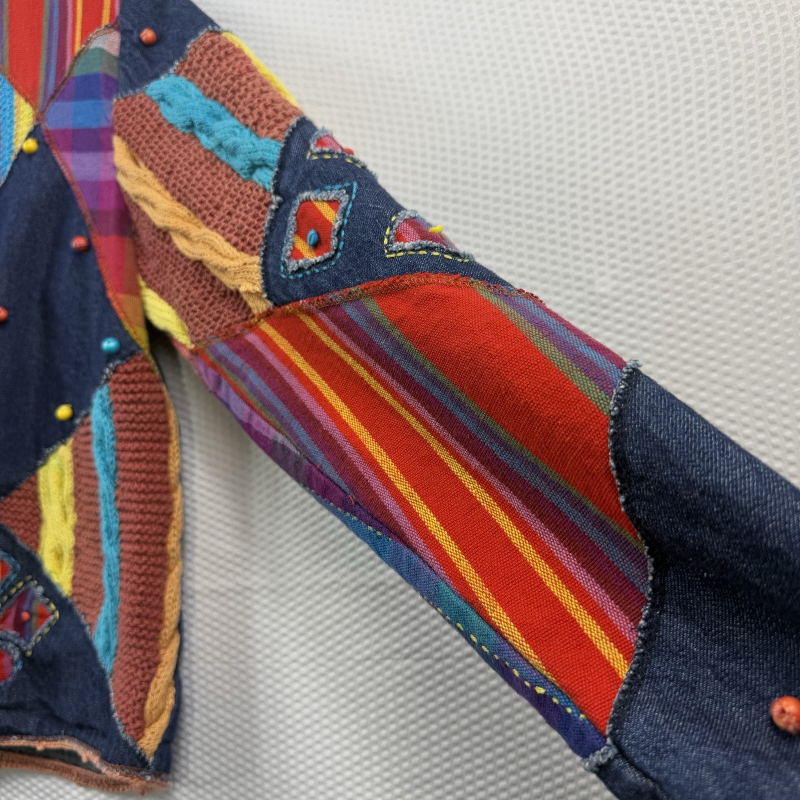 Vintage Sandy Starkman Patchwork Jacket M Boho Ar… - image 6