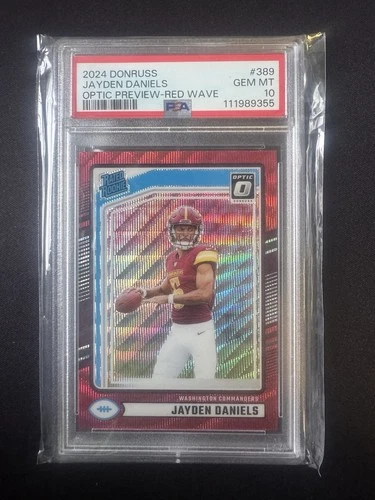 2024 Panini Donruss - Jayden Daniels #389 Optic Preview Red Wave Prizm PSA 10!