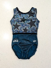 USA TEAM GK ELITE Gymnastics Dance Leotard Extra Small USA PATRIOTIC Olympic ⭐