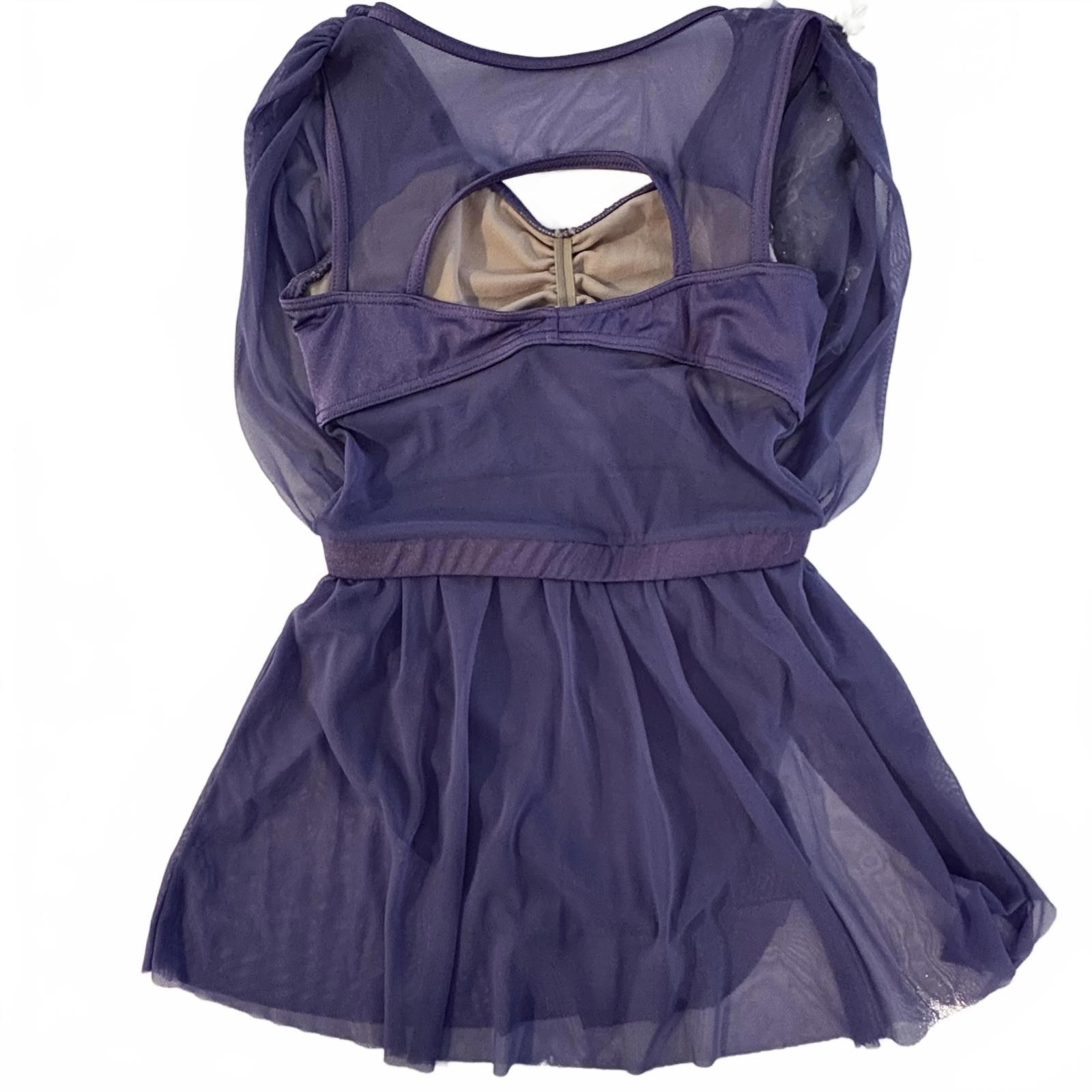 Weissman Girls Draped Beaded Lace Purple Dance Co… - image 3