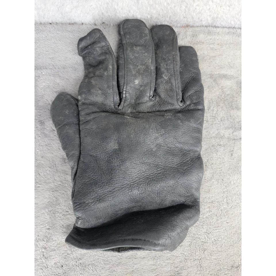 Illinois Glove Company Black Leather Gloves Wool Liner Size 8 Work - Dirty! - Image 3 of 4