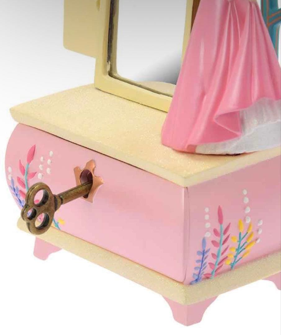 Disney Princess Aurora Dresser Mirror Accessory Case Key Lock