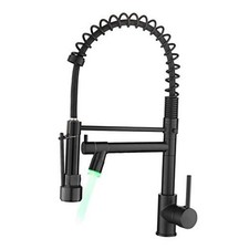 Kitchen Faucet,Black Kitchen Faucet,Commercial Matte Black LED kitchen faucet