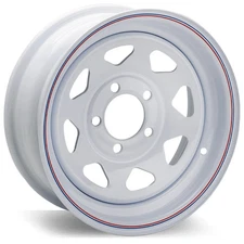 Genuine Dextar 15x6 5 on 4.5 White Spoke Steel Trailer Wheel 2200LB Capacity