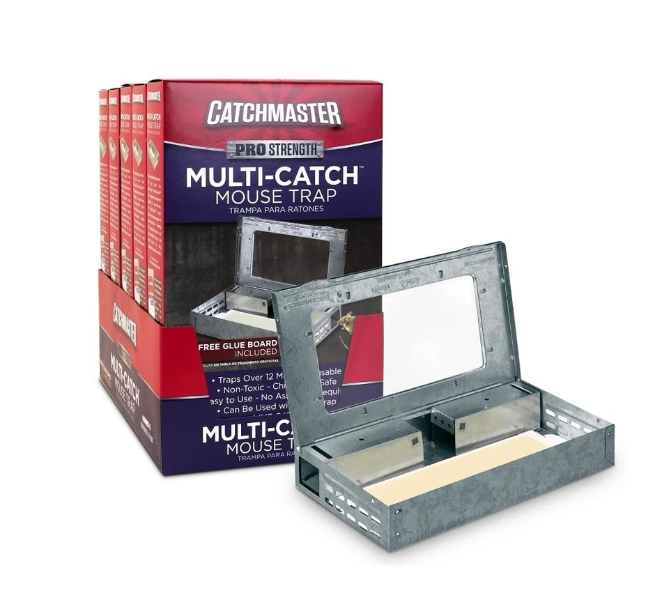 Paquete de 5 trampas para ratones reutilizables Solid Pro Series Multi-Catch, placa de pegamento incluida Foto 2 de 4