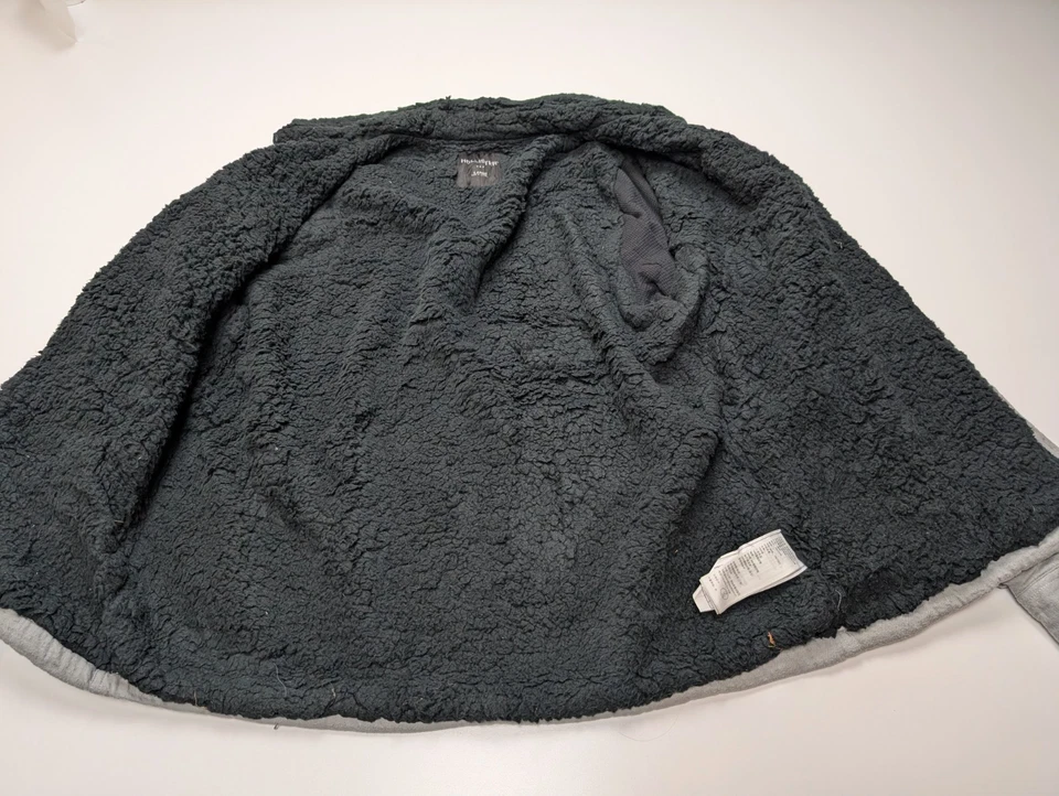 Hollister Chemise Veste Matelassée Sherpa Doublée Col Mouton Gris Taille L |269S - Photo 3/4